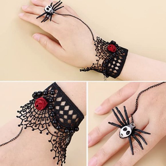 Gothic Lace Masquerade Choker Necklace - Picture 3 of 6